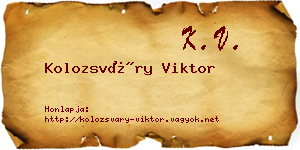 Kolozsváry Viktor névjegykártya