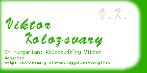 viktor kolozsvary business card